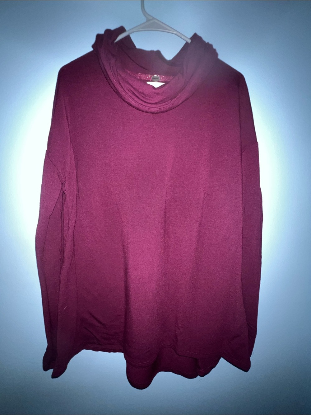 Cupio Women's Cowl Neck Sweater - Burgundy